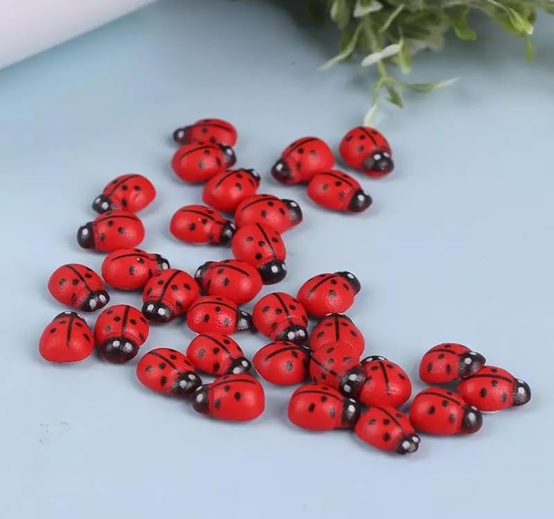 Chocozone Pack of 100 Beetle Miniatures Decorative Pots Indoor Plants Decor Landscape Decor Fairy Garden Decorations - 1cm - Image 2