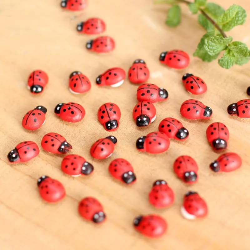Chocozone Pack of 100 Beetle Miniatures Decorative Pots Indoor Plants Decor Landscape Decor Fairy Garden Decorations - 1cm - Image 1