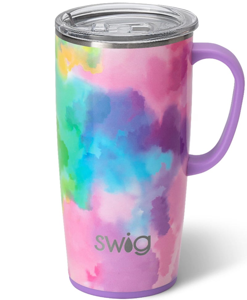 Swig Life 22oz Travel Mug Insulated Tumbler with Handle and Lid Cup Holder Friendly Dishwasher Safe Stainless Steel Travel Coffee Cup Insulated Mug Cloud Nine - Image 2