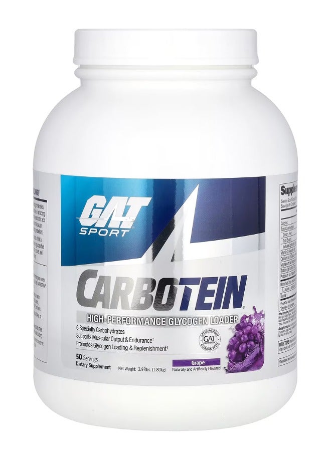 GAT SPORT Carbotein High-Performance Glycogen Loader,Grape,50 Servings
