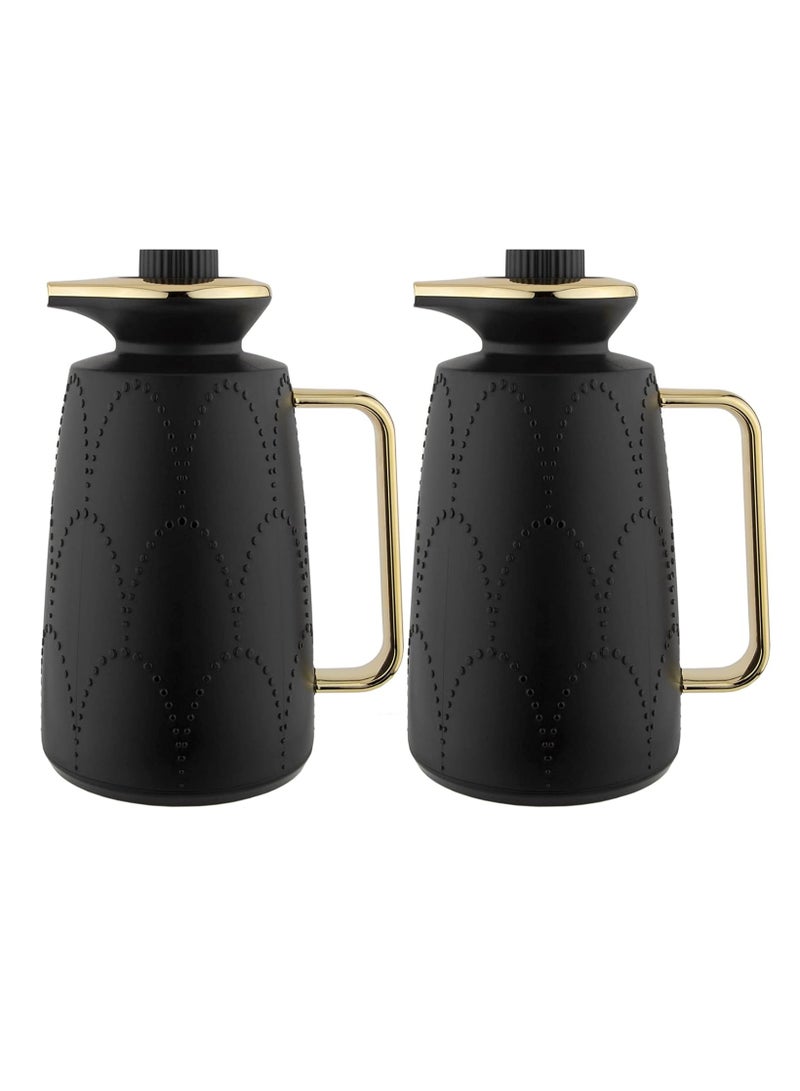 السيف طقم ترامس من السيف للشاي والقهوة اسود 1/1 لتر - Image 1