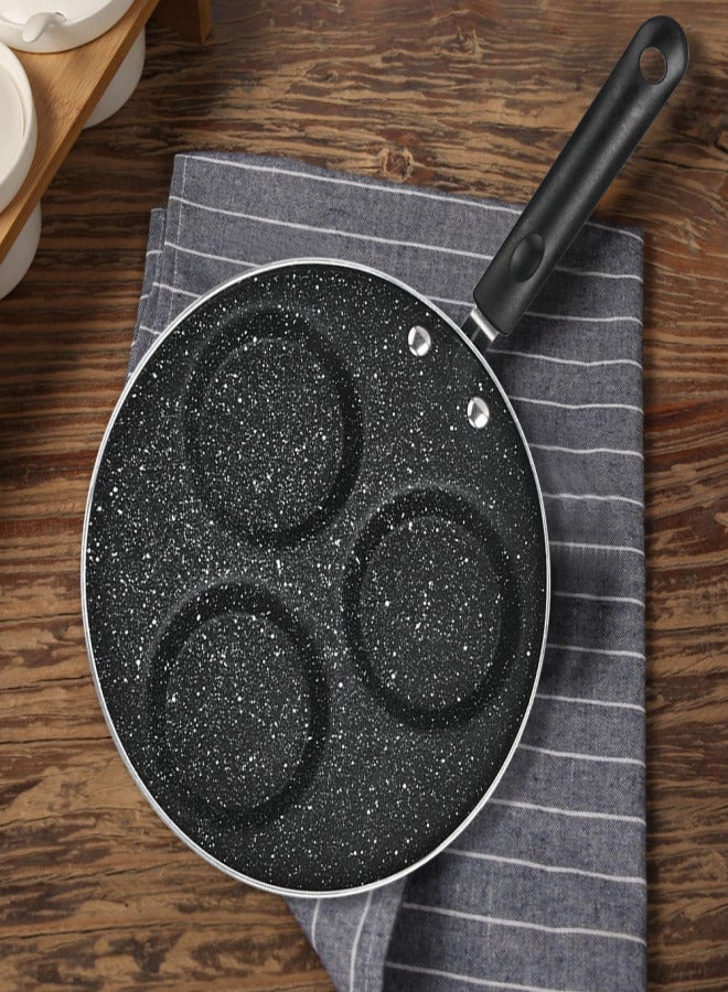 3 Round Holes Non Stick Coating Eggs Frying Pan Home Kitchen Cookware Breakfast Cooking Tool - Image 3