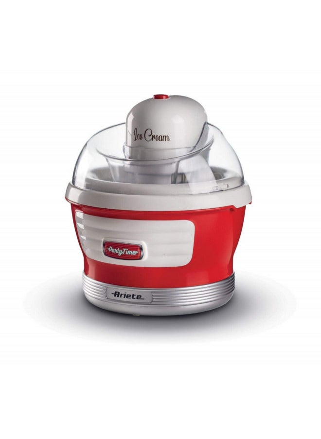 Ariete 12W Party Time Ice Cream Maker Red and White 1.5 Liter 00C064300ARSA 00C064300ARSA - Image 1