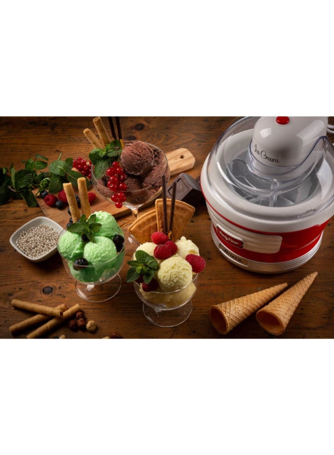 Ariete 12W Party Time Ice Cream Maker Red and White 1.5 Liter 00C064300ARSA 00C064300ARSA - Image 5