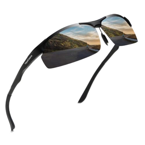 UpaClaire High Definition Polarized Sports Sunglasses for Men UV Protection Metal Frame Unbreakable for Cycling Running Fishing Golf Driving - Image 1