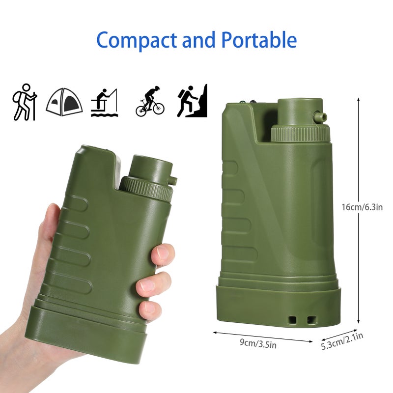 Electric System Survival Kit Portable USB Powered Water Filter with Night Light and Compass for Outdoor Camping Hiking Backpacking Emergency Preparedness - Image 5