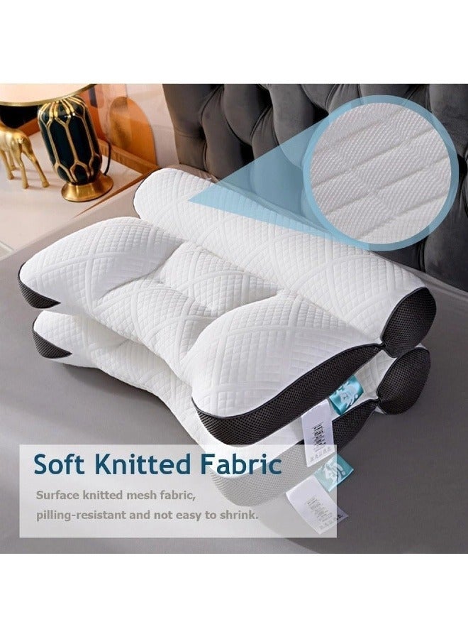 Bed Pillow for Neck Support Adjustable Cervical Pillow Cozy Sleeping Hose Filling Breathable Partition Design Fabric Sleeper Pillow Machine Wash Ergonomic Contour Side Sleeper Pillows for Adults - Image 3