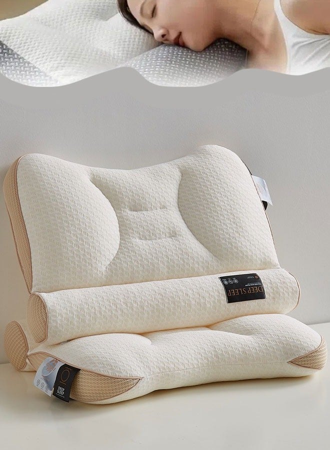 Bed Pillow for Neck Support Adjustable Cervical Pillow Cozy Sleeping Hose Filling Breathable Partition Design Fabric Sleeper Pillow Machine Wash Ergonomic Contour Side Sleeper Pillows for Adults - Image 1