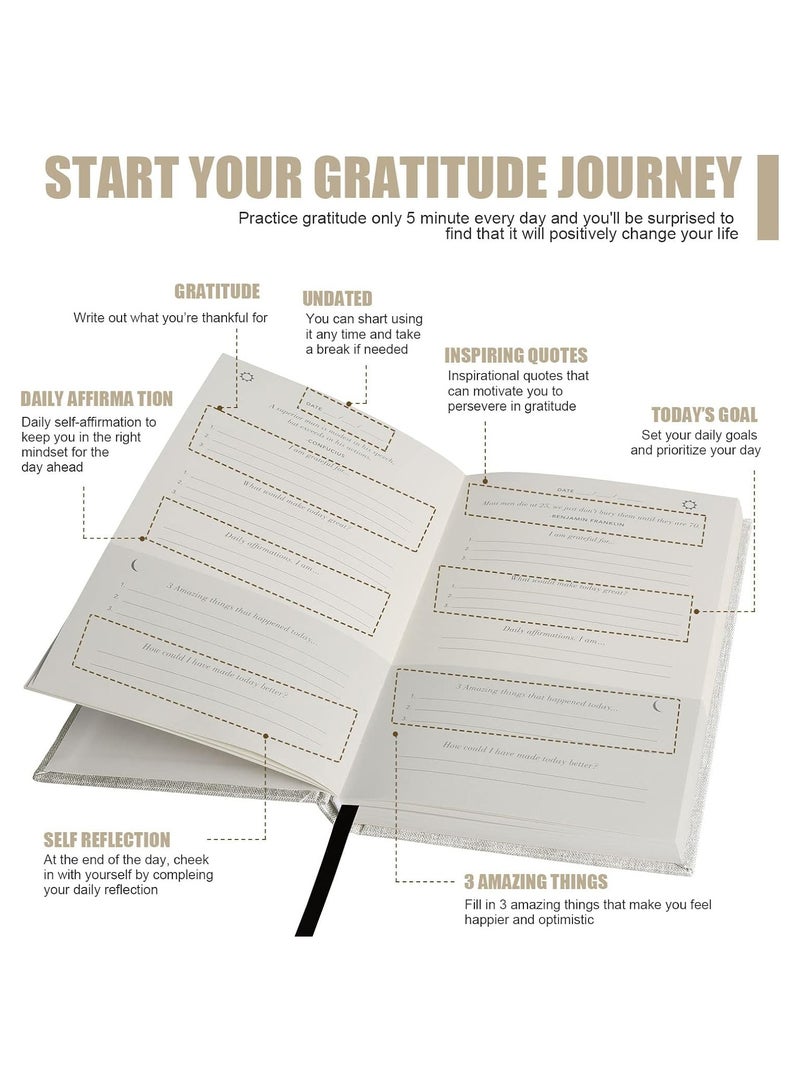 Generic 5 Minute Journal&Gratitude Journal for Happiness, Mindfulness, and Reflection - Daily Affirmations with Simple Guided Format - Undated Life Planner  - Image 3