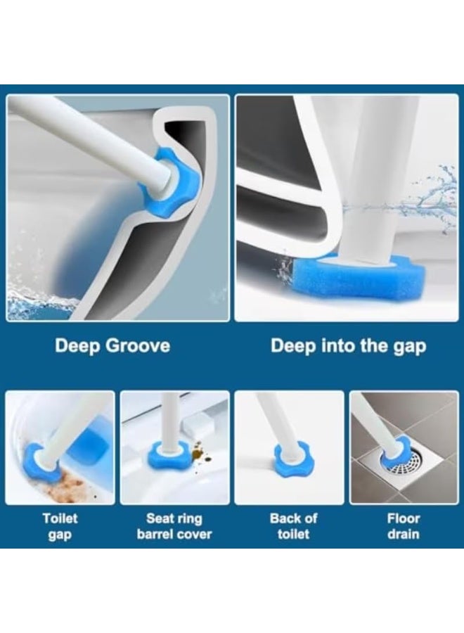Bluejw 8 pcs Disposable Toilet Brush refil, Toilet Cleaning Sponge for Supreme Deep Cleaning and Hygienic Bathroom Household Products Accessory - Image 5