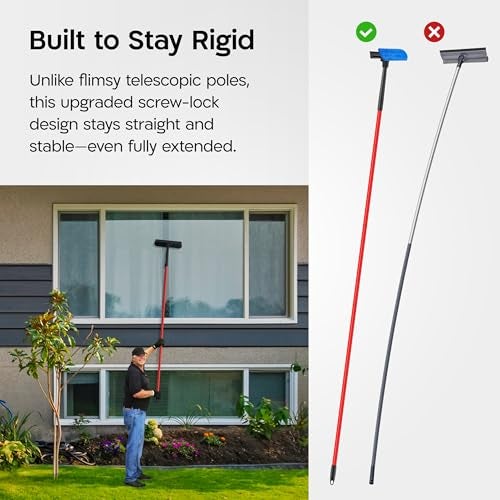 Tyroler Bright Tools Tyroler Professional Window Squeegee for Home, 12"-80" Long Squeegee for Window Cleaning, 2-in-1 Window Cleaning Squeegee Kit, Indoor & Outdoor Window Cleaner Tool for High Windows & Glass (12"-80") - Image 4
