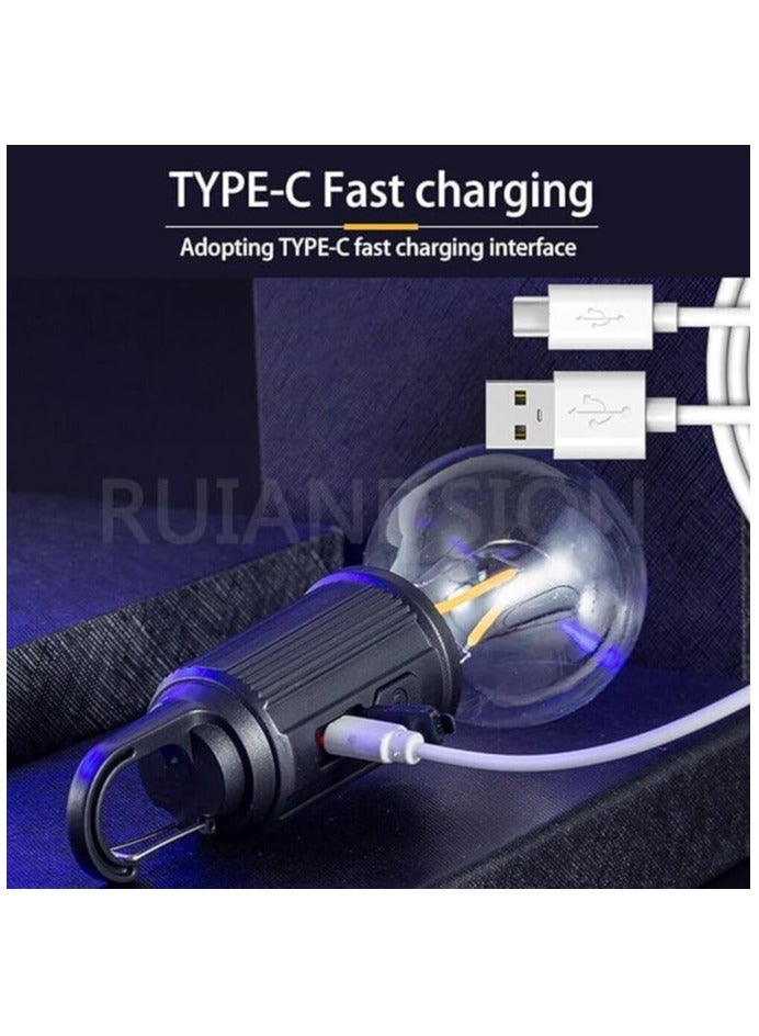 Unbreakable Hanging Clip Bulb Portable & Rechargeable Hanging Light Decorative Hanging Lamp Emergency Working Light for Camping Hiking Indoor Outdoor 3 Lighting Modes Tent Lamp - Image 3