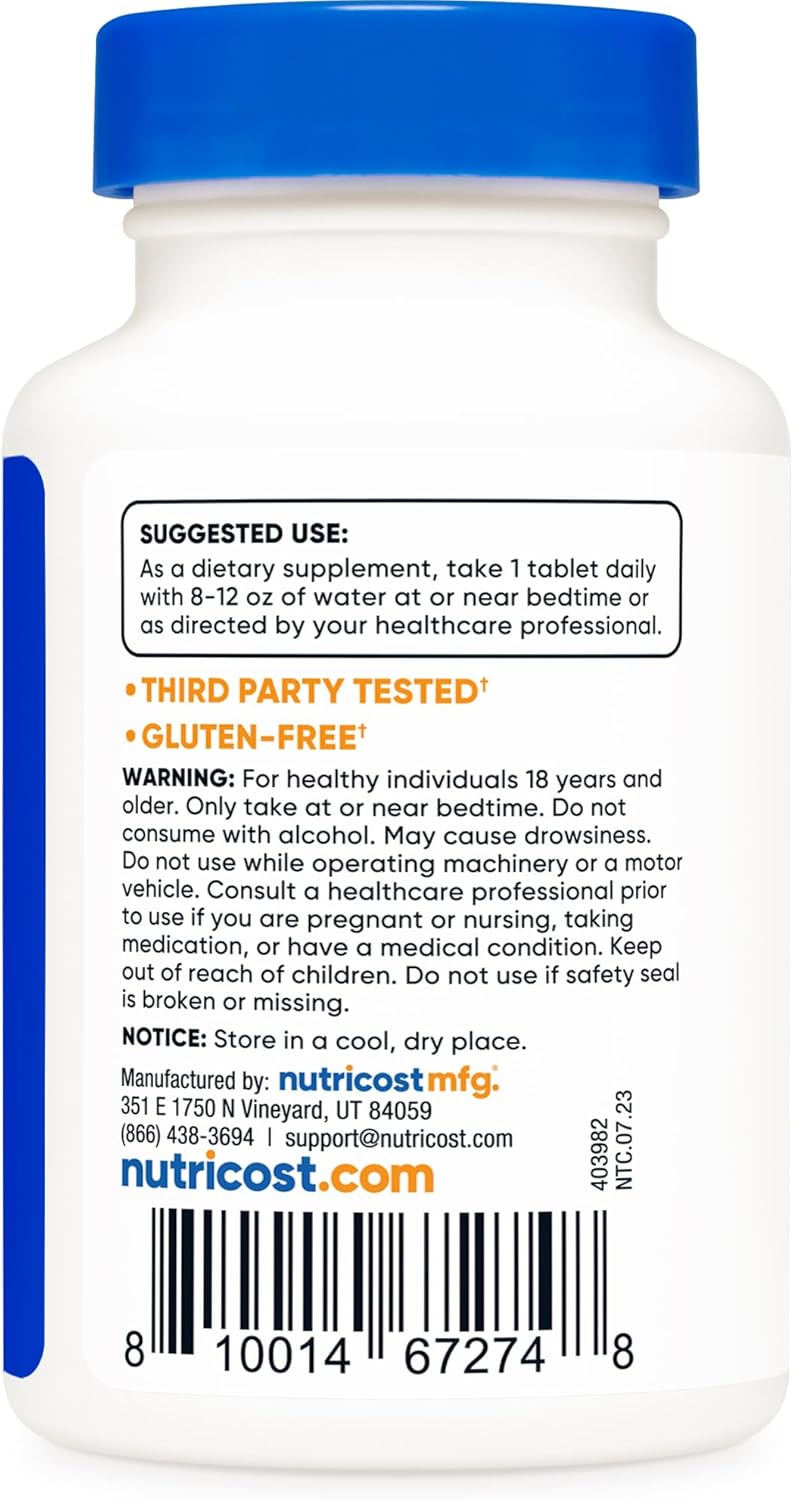 Nutricost Melatonin 12mg 240 Tablets  12mg Per Serving NonGMO Gluten Free - Image 4