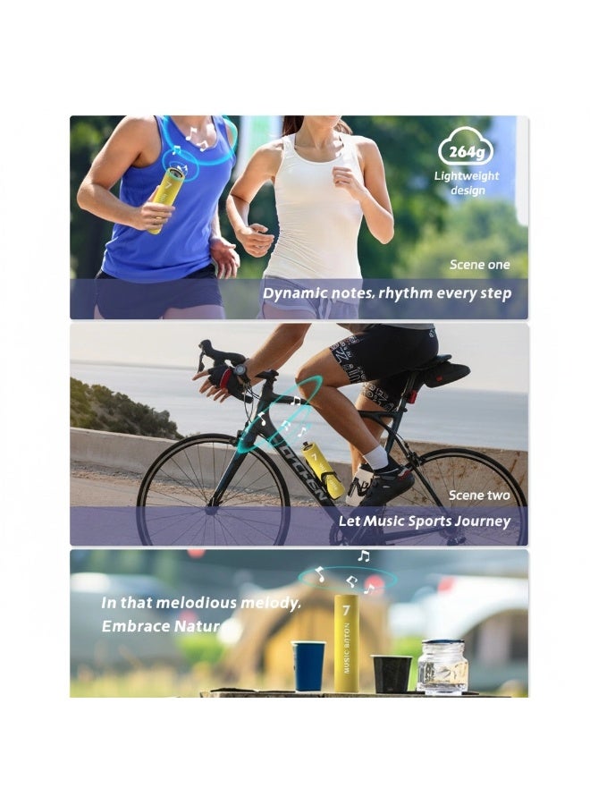 Sunflower Yellow Relay Baton Shaped Portable Outdoor Bluetooth Speaker, Baton Style Wireless Bluetooth Music Speaker, Bidirectional Charging Two way Charge, Portable Mini Small Speaker, Outdoor Sports Hiking Camping - Image 5