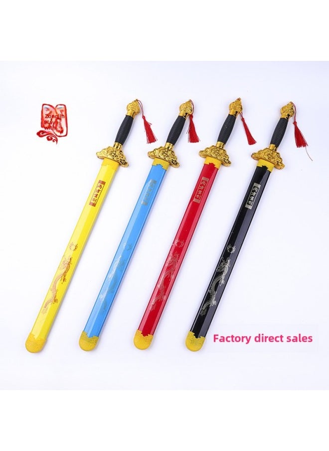 Direct Bamboo Sword Wooden Sword Wooden Sword Model Dragon Sword Warrior Props Model Stall Scenic Spot Wholesale-Color:Cartoon Samurai Sword  - Image 5