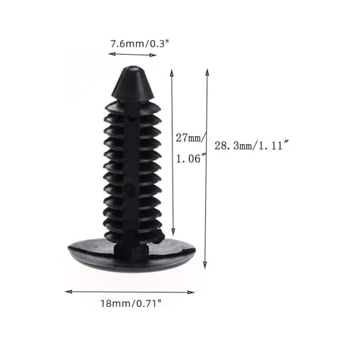 dophee 50Pcs Car Push Pin Retainer Clips, Nylon Universal Auto Door Trim Panel Body Fender Bumper Shield Screws Fasteners Rivet Hood Insulation, Black - Image 2