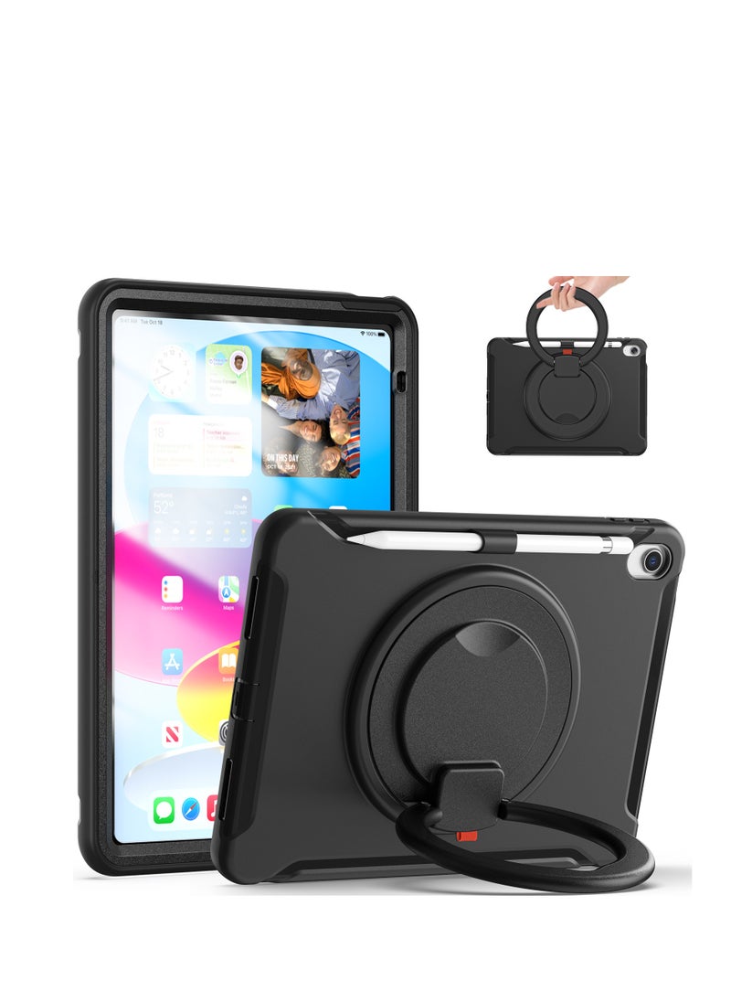 GULFLINK Rugged Heavy Duty Protective Case with Rotating Stand for ipad 10th 10.9 inch 2022（A2757/A2777）Black  - Image 1
