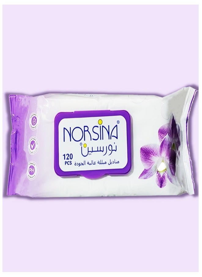 Premium Wet Wipes Orchid 120 Pcs