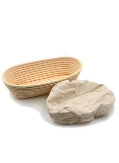 Y&D 10 x 6 4 inch Premium Oval Banneton Basket with Liner - Perfect Brotform Proofing for Making Beautiful Bread, For Home Professional Sourdough Baking  - Image 1