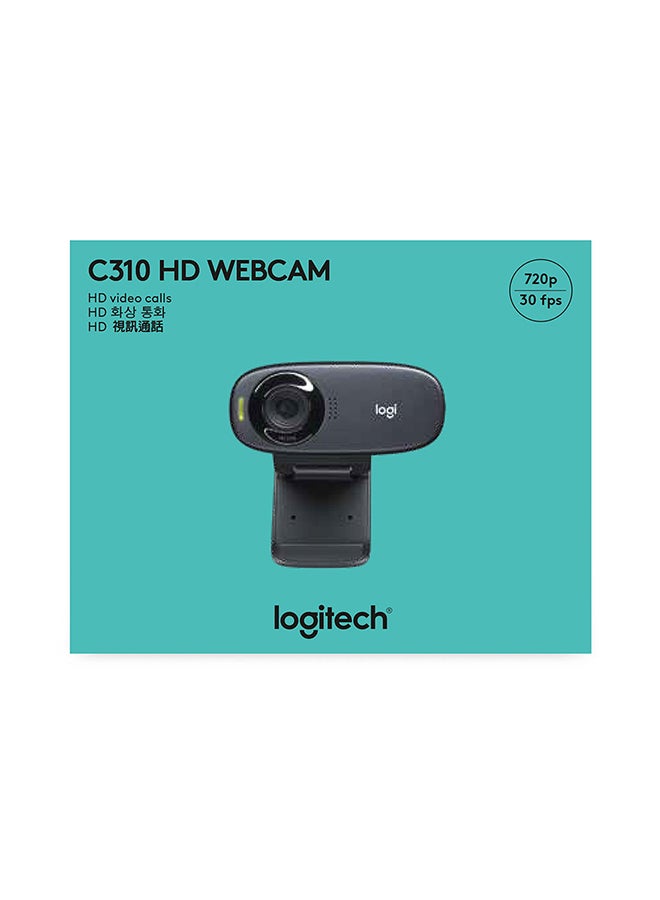 Logitech C310 HD Webcam Black - Image 3