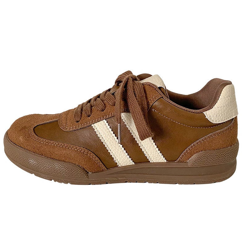 A9871 Latex Insole/Hong Kong Style Training Shoes Womens Shoes Forrest Gump Shoes 2024 New Spring and Autumn All-match Explosions Board Shoes Brown
