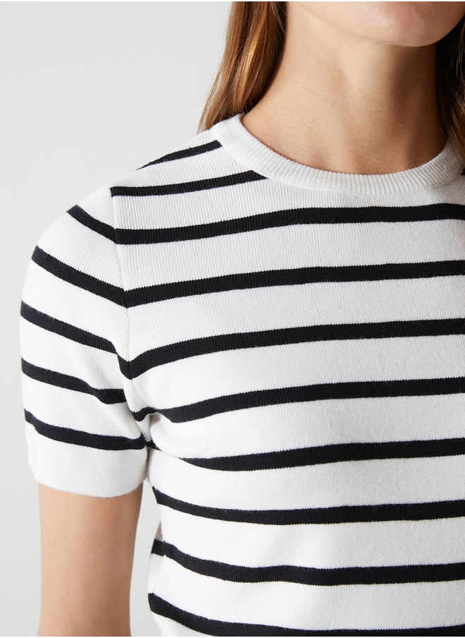 LC WAIKIKI Crew Neck Striped Women's Knitwear Sweater  - Image 3