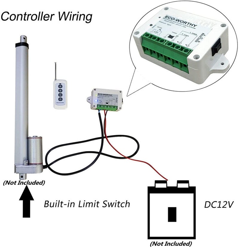 ECO-WORTHY 12V 24V DC Motor Wireless Remote Control Kit, 8V-35V Electric Switch for Motors, Industrial Automation, Solar Tracker, Smart Home DIY - Image 4