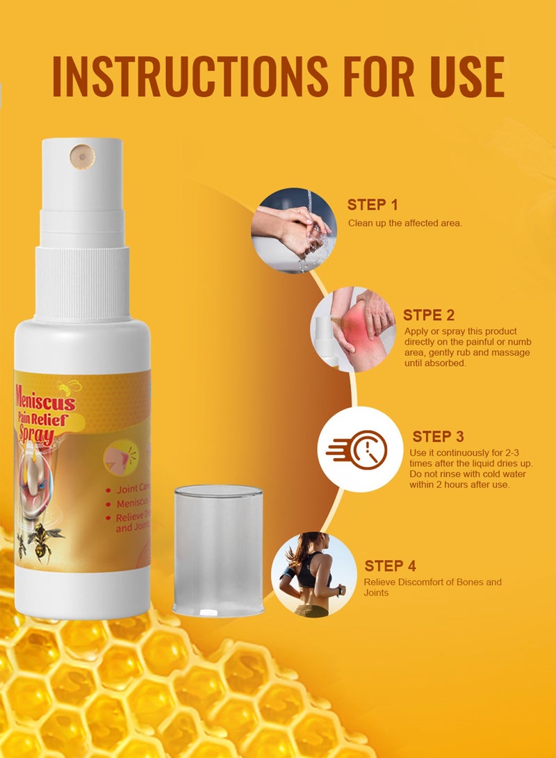 سوميفون بخاخ شفاء العظام وتسكين الألم بسم النحل (عدد 2) + كريم تسكين الألم بسم النحل للمفاصل والعظام + بخاخ علاج العظام والمفاصل بسم النحل النيوزيلندي + جل تخفيف آلام المفاصل بسم النحل لتسكين آلام الرقبة والخصر والساقين (عدد 2) - Image 2