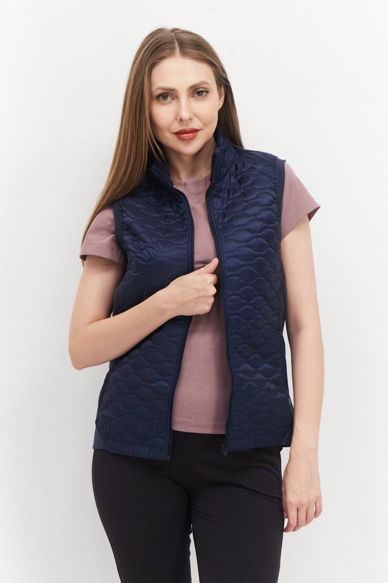 PUMA Women Sportswear Fit Sleeveless Outdoor Vest Jacket, Navy Blue - Image 1