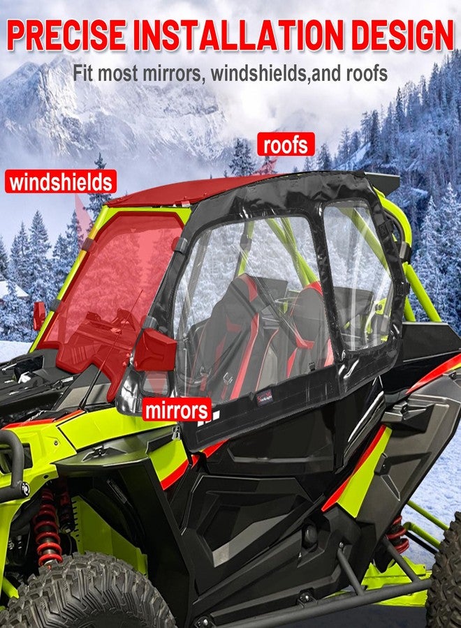 StarknightMT أبواب علوية ناعمة لكابينة StarknightMT RZR متوافقة مع Polaris RZR XP 1000 (موديلات 2014-2023) / RZR XP Turbo (موديلات 2016-2021) / S 900 1000 (موديلات 2016-2019)، نوافذ جانبية بمقعدين مع فتحة تهوية بسحاب، ملحقات RZR 1000 XP - Image 5
