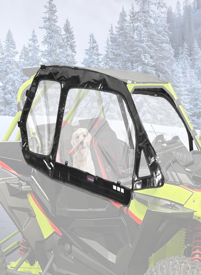 StarknightMT أبواب علوية ناعمة لكابينة StarknightMT RZR متوافقة مع Polaris RZR XP 1000 (موديلات 2014-2023) / RZR XP Turbo (موديلات 2016-2021) / S 900 1000 (موديلات 2016-2019)، نوافذ جانبية بمقعدين مع فتحة تهوية بسحاب، ملحقات RZR 1000 XP - Image 1