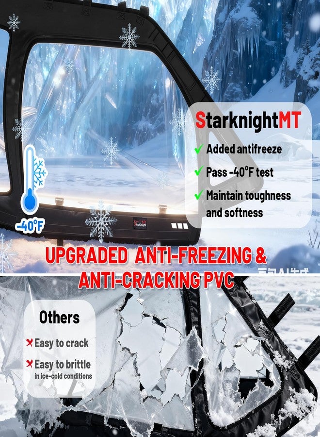 StarknightMT أبواب علوية ناعمة لكابينة StarknightMT RZR متوافقة مع Polaris RZR XP 1000 (موديلات 2014-2023) / RZR XP Turbo (موديلات 2016-2021) / S 900 1000 (موديلات 2016-2019)، نوافذ جانبية بمقعدين مع فتحة تهوية بسحاب، ملحقات RZR 1000 XP - Image 2