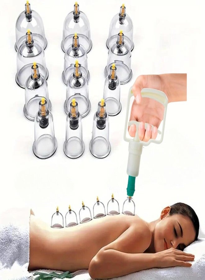 click2shop Premium Cupping Therapy Kit with Pump 12-Piece Hijama Set for Full Body Massage, Pain Relaxation for Body, Pain Relief Vaccum Cups, Chinese Therapy Cupping for Physiotherapy - Image 1