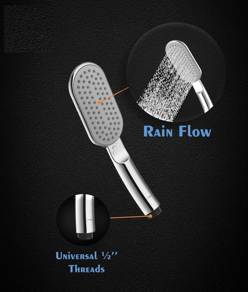 MAYUR MAYUR CICH ABS Bathroom Hand Shower set with Rain functions with Steel flexible tube Pipe 15 Meters Hook Chome Finish HS551BSET - Image 5