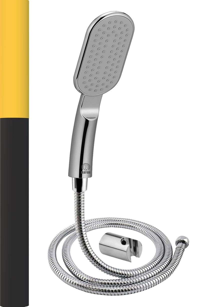 MAYUR MAYUR CICH ABS Bathroom Hand Shower set with Rain functions with Steel flexible tube Pipe 15 Meters Hook Chome Finish HS551BSET - Image 1