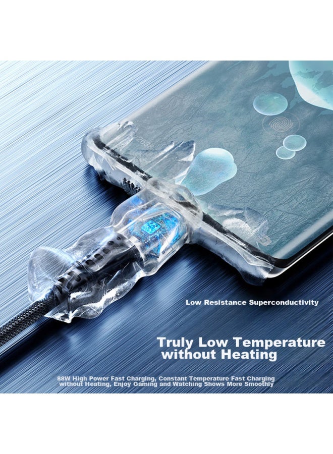 Stiger Data Cable 3-in 5a Fast Charging 88w Compatible With Huawei Mate 70, Apple Type-c, Android Phones, Iphone 14/13, Oppo, Xiaomi Vivo, One-to Cable - Image 4