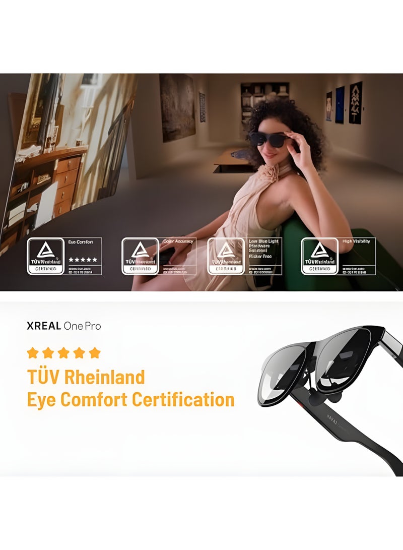 اكسريال نظارات XREAL One Pro بتقنية AR مع شريحة X1، ثلاث درجات من الحرية، زاوية رؤية 171°، 57°، 120 هرتز، صوت BOSE، عرض Sony OLED، ضبط 3 أوضاع، متوافقة مع PS5 وNintendo Switch 2 وiPhone 16/15 وSteam Deck وPC وAndroid وiOS - الحجم M - Image 5