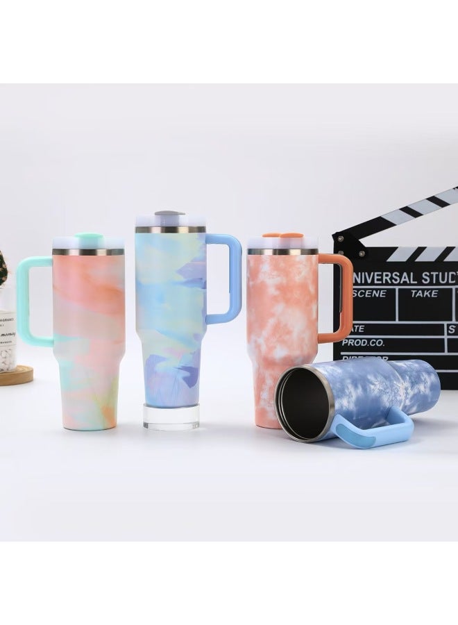 304 Stainless Steel Thermos Cup One Cup Dual-use Double-layer Suction Tube Cup Portable Outdoor Portable Car Cup-color:camouflage Powder-capacity:40OZ  - Image 3