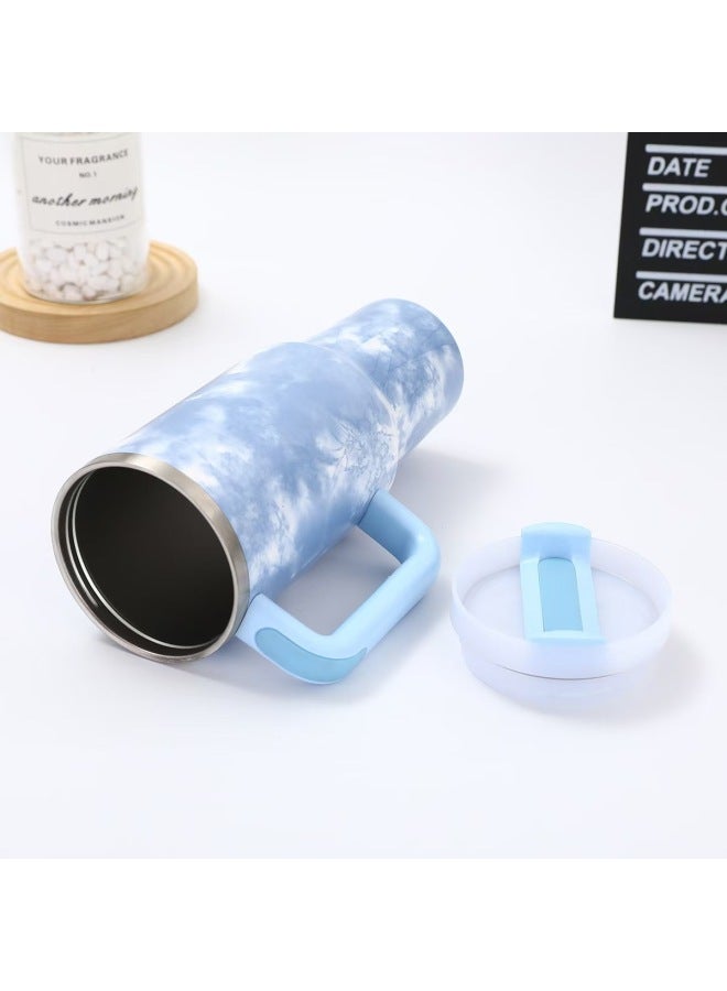 304 Stainless Steel Thermos Cup One Cup Dual-use Double-layer Suction Tube Cup Portable Outdoor Portable Car Cup-color:camouflage Powder-capacity:40OZ  - Image 5