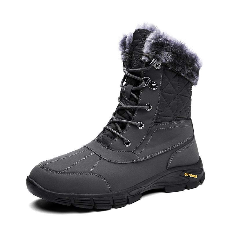 2025 Winter New Large Size Snow Boots For Men, Fleece-Lined And Thickened High-Top Cotton Shoes, Outdoor Warm Men'S Martin Boots - Image 1
