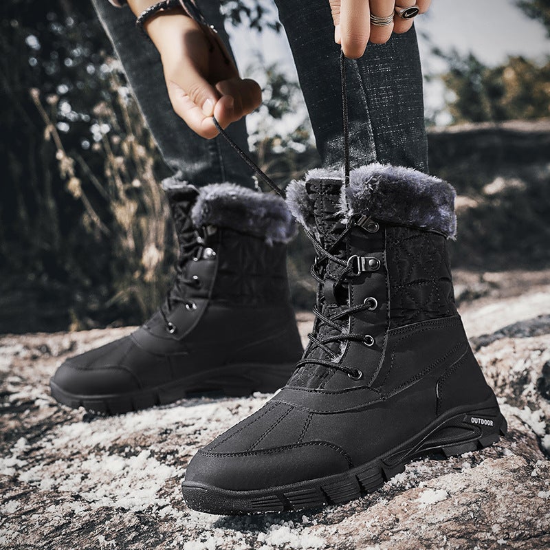2025 Winter New Large Size Snow Boots For Men, Fleece-Lined And Thickened High-Top Cotton Shoes, Outdoor Warm Men'S Martin Boots - Image 3