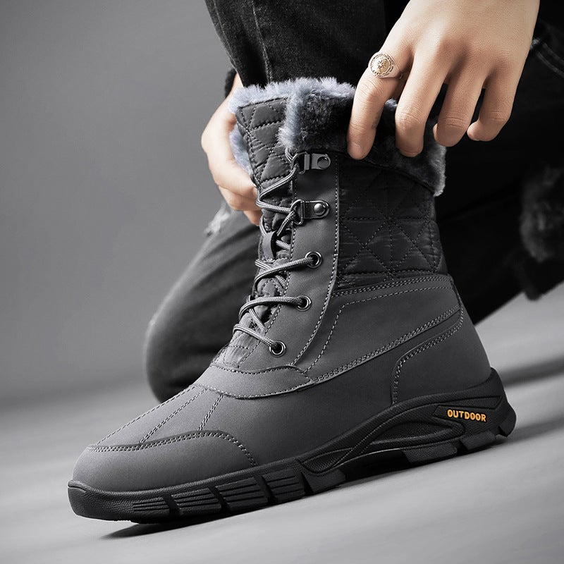 2025 Winter New Large Size Snow Boots For Men, Fleece-Lined And Thickened High-Top Cotton Shoes, Outdoor Warm Men'S Martin Boots - Image 5