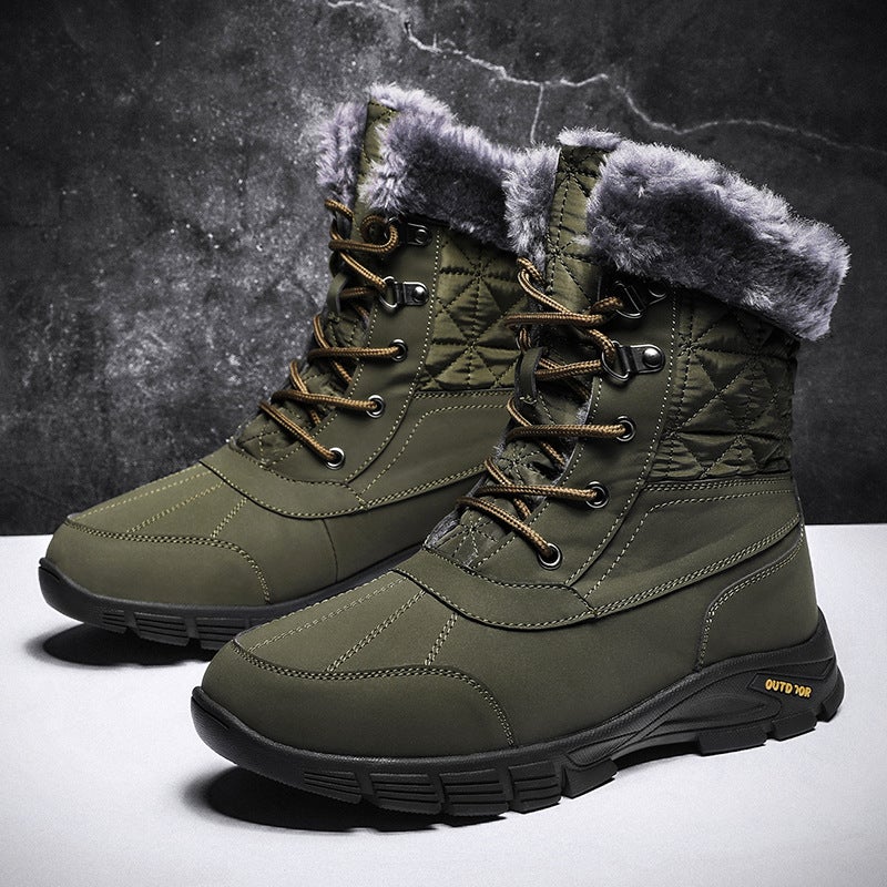 2025 Winter New Large Size Snow Boots For Men, Fleece-Lined And Thickened High-Top Cotton Shoes, Outdoor Warm Men'S Martin Boots - Image 2