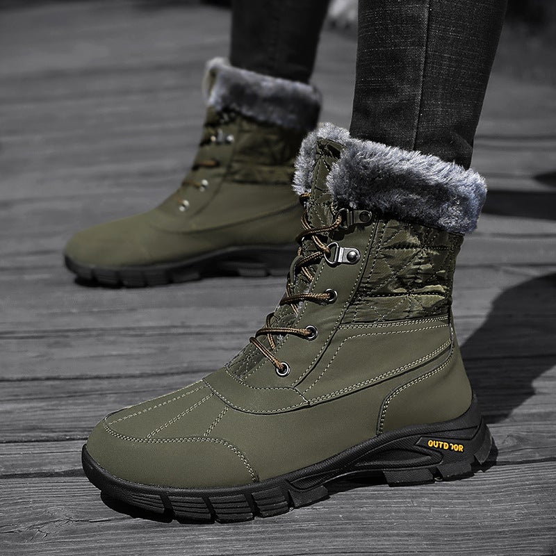 2025 Winter New Large Size Snow Boots For Men, Fleece-Lined And Thickened High-Top Cotton Shoes, Outdoor Warm Men'S Martin Boots - Image 4