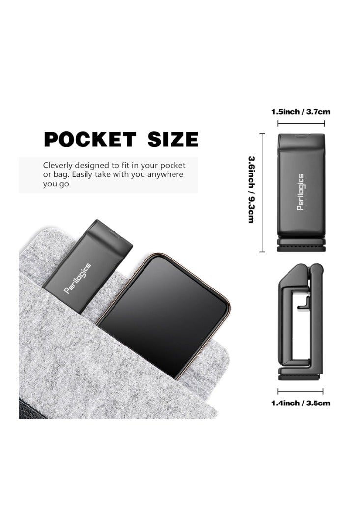 حامل الهاتف الطائر العالمي من بيريلوجيكس – حامل هاتف يدوي للمكتب مع دوران مزدوج بزاوية 360 درجة في اتجاهات متعددة، بحجم جيب للسفر - Image 2