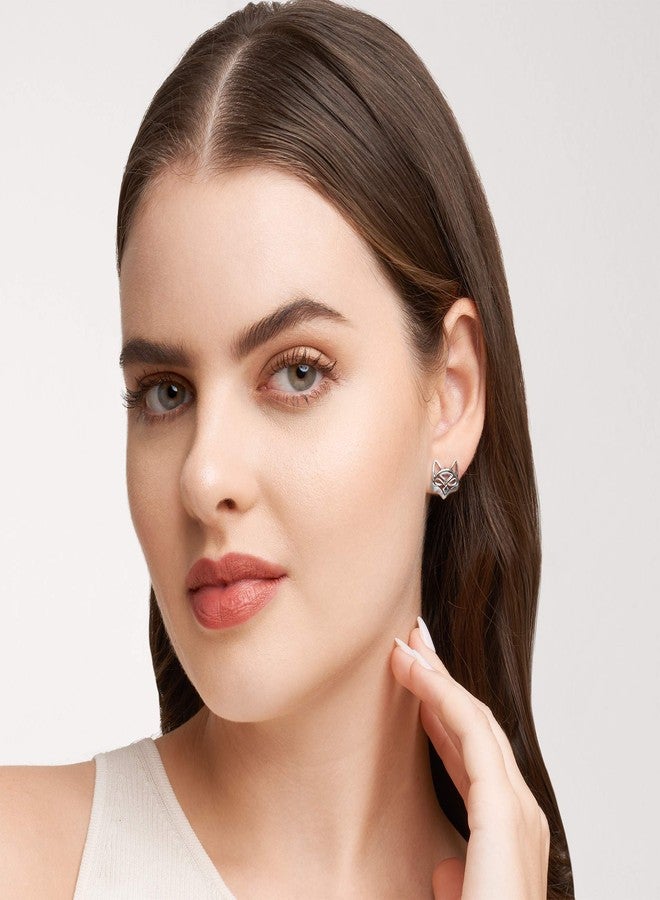 مورجان آند بايدج أقراط مورغان آند بيج من الفضة الإسترليني عيار 925 بتصميم عقدة سلتيك على شكل ثعلب للنساء - أقراط من الفضة الإسترليني مضادة للحساسية، مريحة وآمنة، هدايا مجوهرات سلتيك لها - Image 2