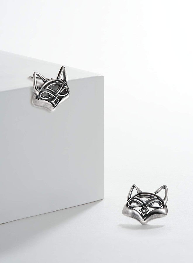 مورجان آند بايدج أقراط مورغان آند بيج من الفضة الإسترليني عيار 925 بتصميم عقدة سلتيك على شكل ثعلب للنساء - أقراط من الفضة الإسترليني مضادة للحساسية، مريحة وآمنة، هدايا مجوهرات سلتيك لها - Image 4