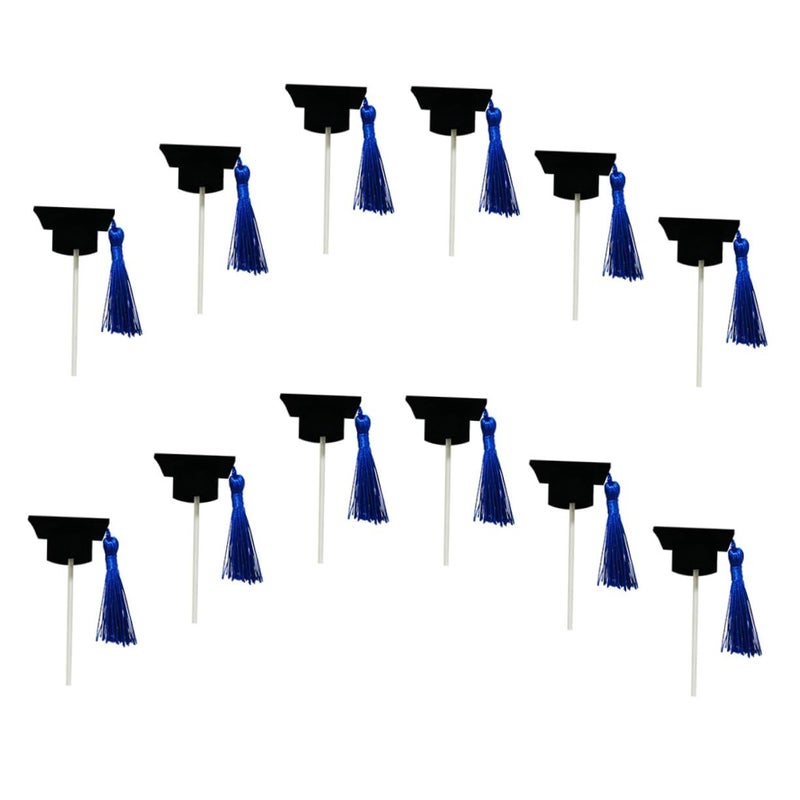 12pcs Graduation Hat Cake Topper Decorations For Party - Image 2