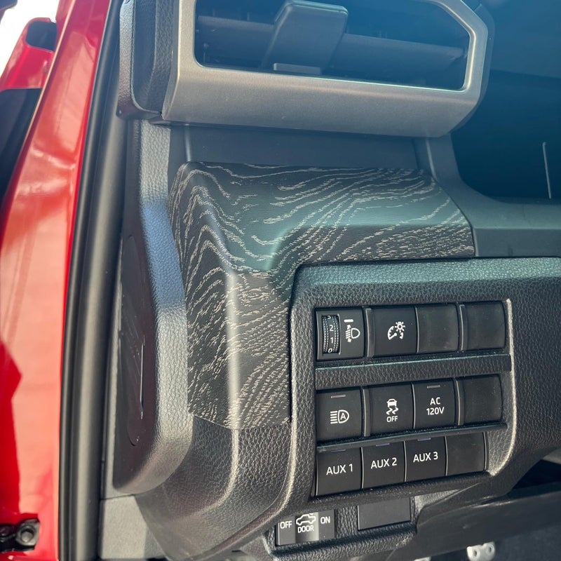 BORUIEN Dashborad Panel Cover for Toyota Tacoma SR SR5 2024 2025 2026 w/8" Display Interior Accessories Center Console ABS Side Frame Decor Cover (Black Wood, Fit 8 Inch Display Only) - Image 4