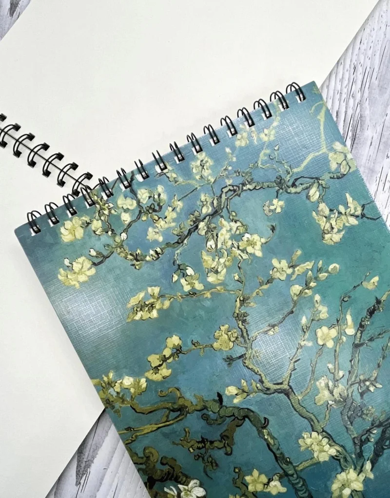 Kağıt Gemi Dükkan Paper Ship Shop Van Gogh Almond Tree Patterned Drawing Notebook 50 Sheets
